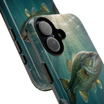 Largemouth Bass Phone Case, Sunlit Underwater Tough Cover, Gift