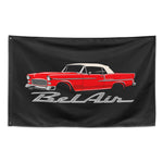 1955 Bel Air Convertible Wall Flag Banner 34x56 Classic Car Garage Decor