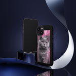 British Shorthair Geometric Portrait Tough Phone Case - Pink Gray Poly