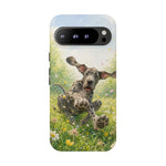 Playful Dog in Meadow Great Dane phone case | Puppy Art Tough Cover