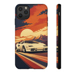 Retro Sunset Countach phone case | Sports car tough cover