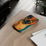 Siamese Cat Retro Halftone Portrait Case - Orange Teal Print