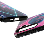 Anime Girl Phone Case Teal, Neon Kanji Calm Gradient Tough Cover