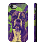 Boxer Halftone Portrait Tough Phone Case - Green and Violet