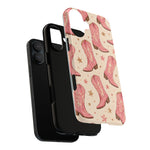 Pink Cowboy Boots phone case | Western pattern | Pastel stars