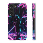 Neon Samurai Katana Rain Vaporwave Art Tough Phone Case
