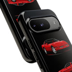 C4 Corvette Art Phone Case Red, Three-View Vector Cover, Gift