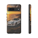 Supra MK4 Super White Targa Coastal Art Tough Phone Case