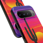 Desert Vaporwave Cactus Sunset Phone Case – Southwest Aesthetic