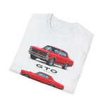 Red 1965 GTO Car Illustration T-Shirt | Classic Muscle Car Trio Tee