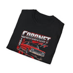 1967 Dodge Hemi Coronet R/T Classic Muscle Car T-Shirt – Retro Red In-Line Design