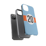 Copy of Blue Orange Number 20 Retro Racing Stripe Tough Phone Case Cover