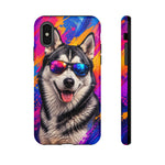 Cool Husky Sunglasses Portrait Tough Phone Case - Abstract