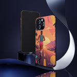 Retro Runner Sunset phone case | 80s Vaporwave jogging design