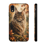 Maine Coon Forest King Watercolor Art Tough Cat Phone Case