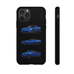 Blue C6 Z06 Phone Case, Three-View Vector Cover, Gift