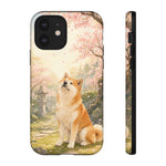 Akita under Cherry Blossoms Dog Breed Phone Case