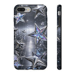 Holographic Silver Stars Grid phone case | Tough Cover