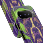 Boxer Halftone Portrait Tough Phone Case - Green and Violet