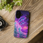 Neon Dolphin Ocean Vaporwave Art Tough Phone Case