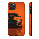 Orange Mustang Art Phone Case, GT500 American Muscle Car Tough Cover for Male