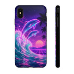 Neon Dolphin Ocean Vaporwave Art Tough Phone Case