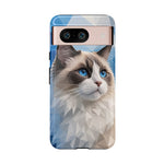 Ragdoll Cat Polygon Portrait Tough Phone Case - Blue Cream