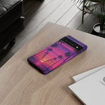 Retrowave Aesthetic Sunset Palm Trees phone case