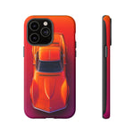 C3 Corvette Phone Case, Orange Top-Down Duotone Gradient Cover