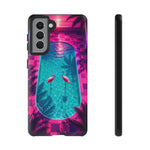 Neon Flamingo Pool Vaporwave Art Tough Phone Case