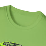 1971 Demon Green Classic Muscle Car T-Shirt | Vintage Coupe Illustration
