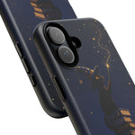 Starry Wizard Cat on Books phone case