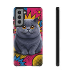 British Shorthair Round Pop Art Tough Phone Case