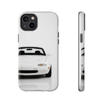 White NA Miata Phone Case, Retro MX5 Roadster Cover, Gift for Car Guys