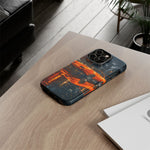 Orange Daytona Phone Case, Rainy City Night Muscle Car Tough Cover