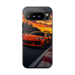 Orange C8 Z06 Flat Plane V8 Speed Art Tough Phone Case
