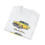 Yellow 1955 Chevy Bel Air T-Shirt | Vintage Classic Car Trio Illustration