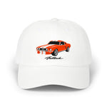 1967 1968 Mustang Fastback Dad Hat Pony Car Cap Adjustable Orange White GT