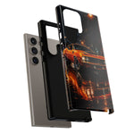 Orange Cuda Phone Case, Rainy City Night Muscle Car Tough Cover