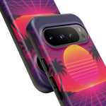 Classic Grid Sunset Vaporwave Art Tough Phone Case