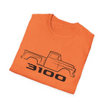 1956 3100 Pickup Black Outline Silhouette Emblem Classic Truck T-Shirt Chevy Fan Gift Tee