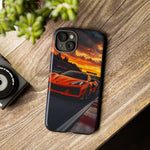 Orange C8 Z06 Flat Plane V8 Speed Art Tough Phone Case