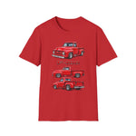 Red 1955 F100 Vintage Truck T-Shirt | Classic Trio Pickup Design