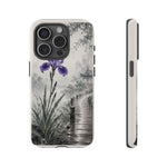 Purple Iris Rain Lakeside Phone Case Zen Art Tough Case