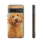 Goldendoodle Fluffy Curls Portrait Art Tough Phone Case