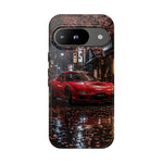 Red FD RX-7 Blossom Alley Tough Phone Case - Rain-Slicked Night