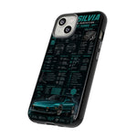 Teal S13 Silvia Phone Case, JDM Drift Infographic Spec Cover