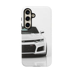 White Camaro Phone Case, ZL1 American Muscle Car Tough Cover for Men