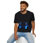 2023 Z06 C8 Wide Split Blue Neon Headlights Dark T-Shirt Car Fan Gift
