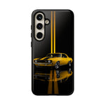 Yellow Camaro Z28 Phone Case, Classic Muscle Car Studio Stripe Cover